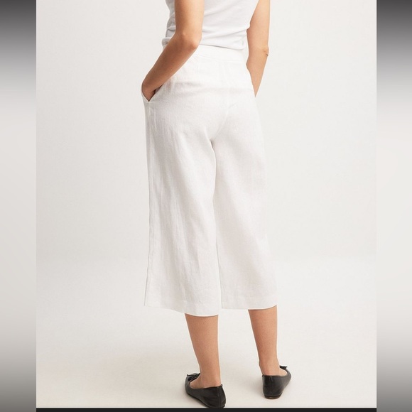 N A-K D     White Linen High-Waist Culottes size 6 NWT - Picture 4 of 16